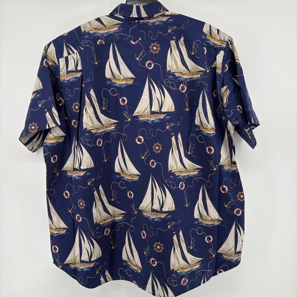 Polo Ralph Lauren Men 2XB Short Sleeve Button Down Shirt Sailboat Nautical Print - Picture 3 of 10